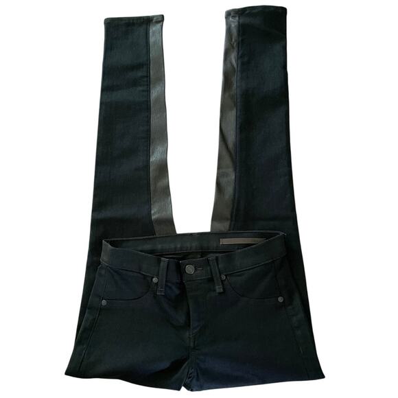 Rag & Bone Midnight Lambskin Inset Jodhpur Skinny Jeans 25 - Picture 3 of 10